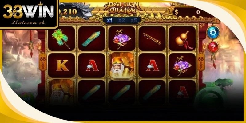 Bát Tiên Quá Hải sở hữu cấu trúc năm cuộn quay cùng ba hàng ngang